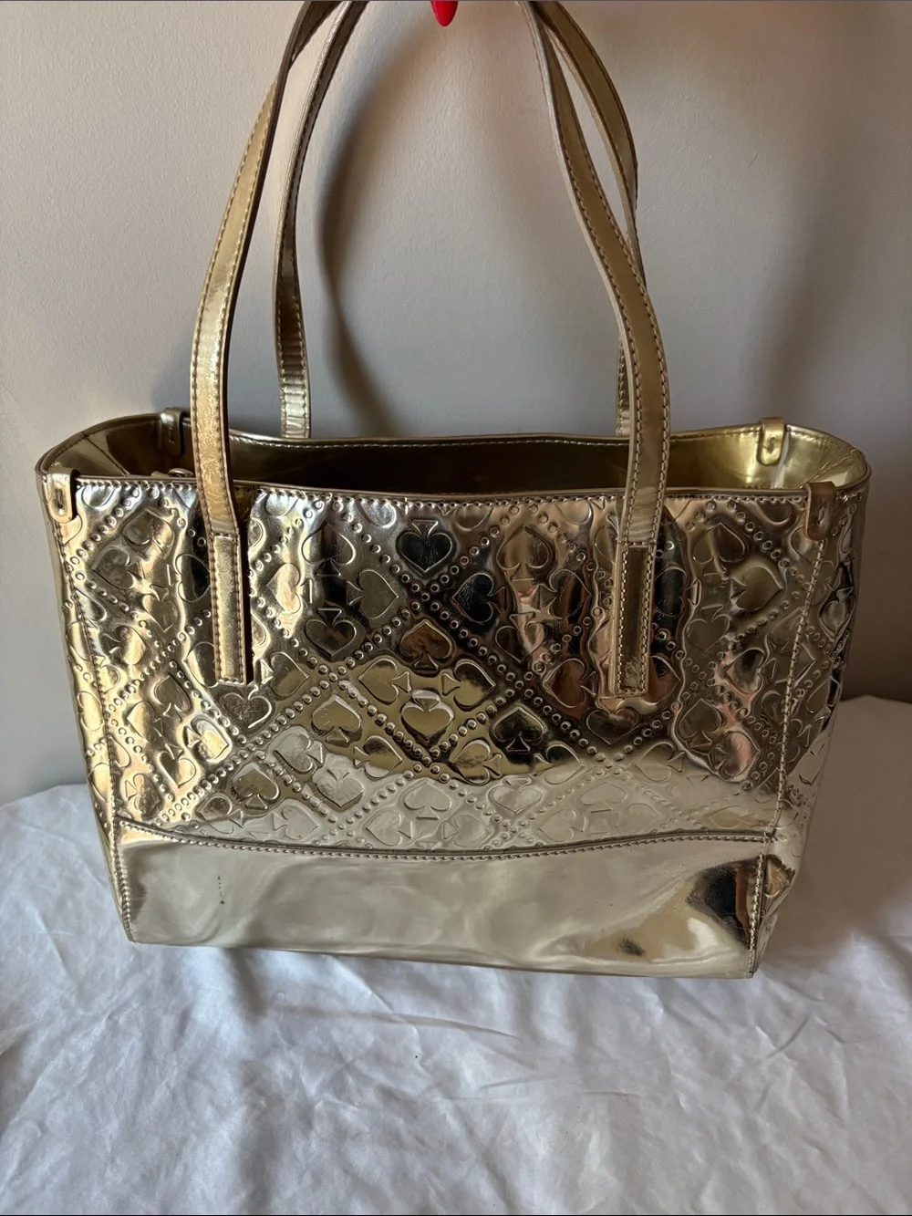 kate spade Metallic Gold Embossed Tote - Picture 3 of 7